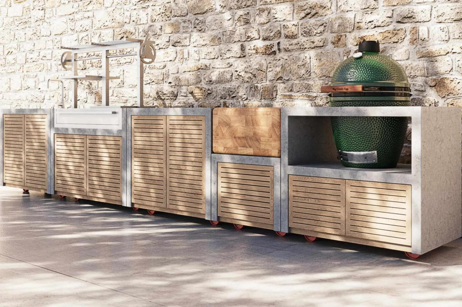 Iroko - with doors, Modular Outdoor Kitchen (MOK)